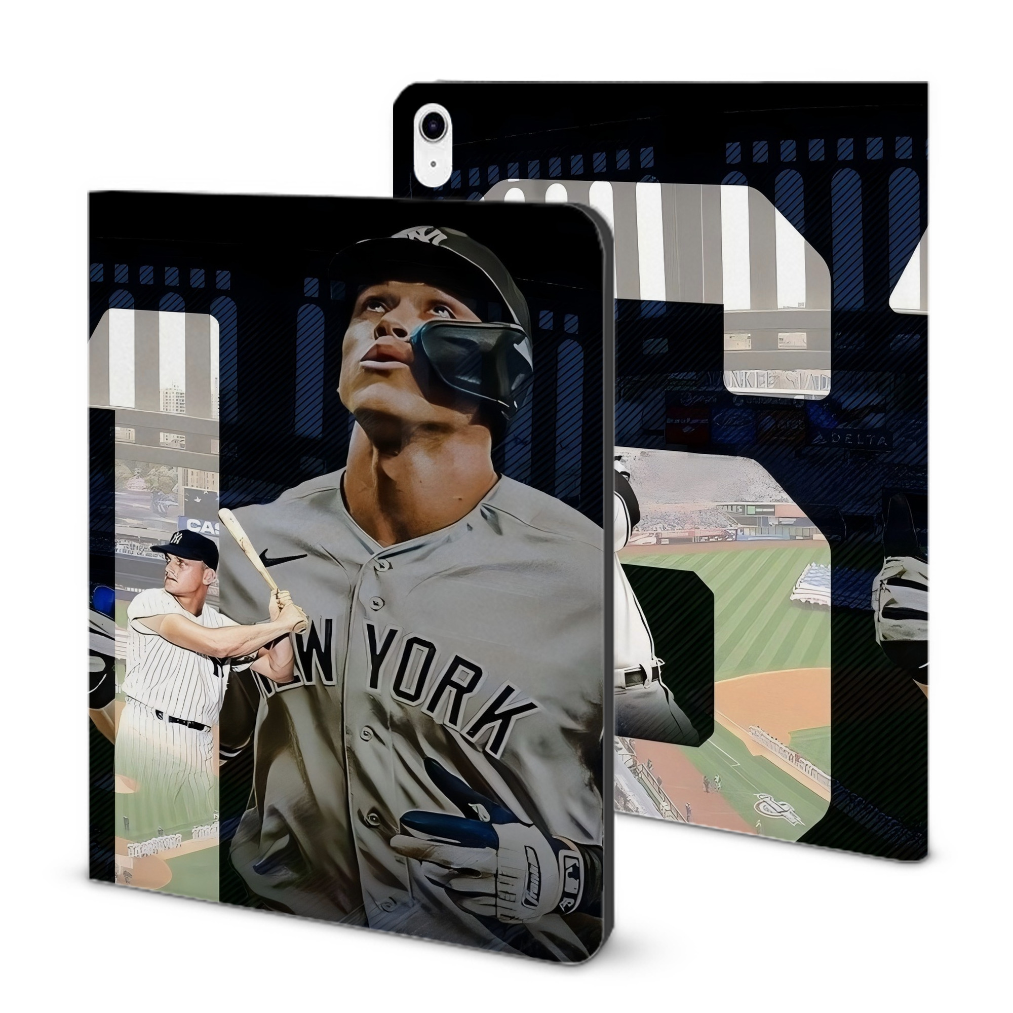 Aaron Judge 61 Home Runs 1 IPad Case Without Pencil Slot – Book-Style Cover With PU Leather & TPU – Slim, Durable, Scratch-Resistant, Full Protection & Easy Access